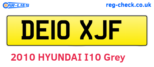 DE10XJF are the vehicle registration plates.