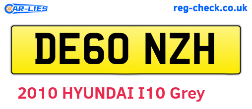 DE60NZH are the vehicle registration plates.