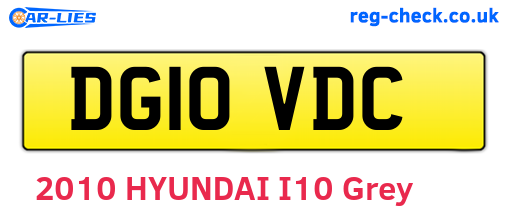 DG10VDC are the vehicle registration plates.