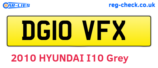 DG10VFX are the vehicle registration plates.