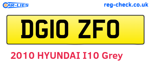 DG10ZFO are the vehicle registration plates.