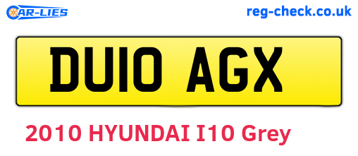 DU10AGX are the vehicle registration plates.