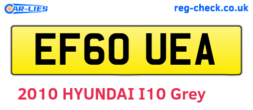 EF60UEA are the vehicle registration plates.