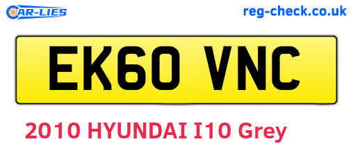 EK60VNC are the vehicle registration plates.