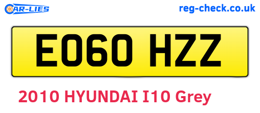 EO60HZZ are the vehicle registration plates.