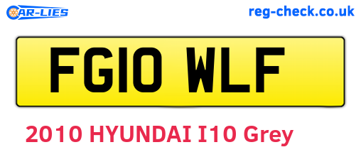 FG10WLF are the vehicle registration plates.