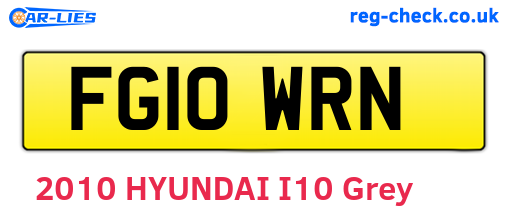 FG10WRN are the vehicle registration plates.