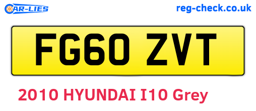 FG60ZVT are the vehicle registration plates.