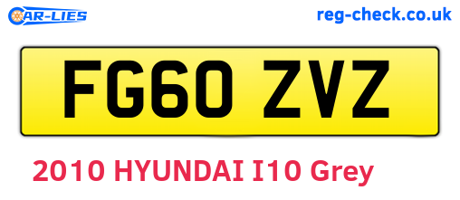 FG60ZVZ are the vehicle registration plates.