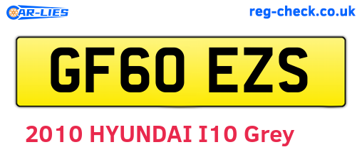 GF60EZS are the vehicle registration plates.