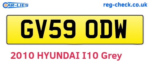 GV59ODW are the vehicle registration plates.
