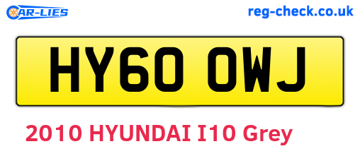 HY60OWJ are the vehicle registration plates.
