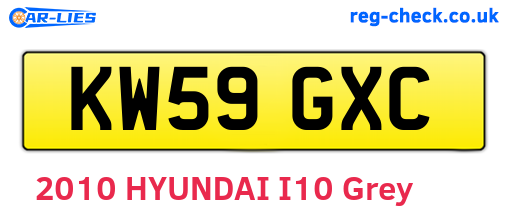 KW59GXC are the vehicle registration plates.