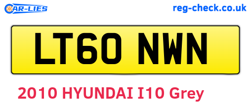 LT60NWN are the vehicle registration plates.