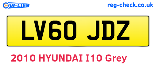 LV60JDZ are the vehicle registration plates.