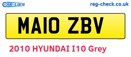 MA10ZBV are the vehicle registration plates.