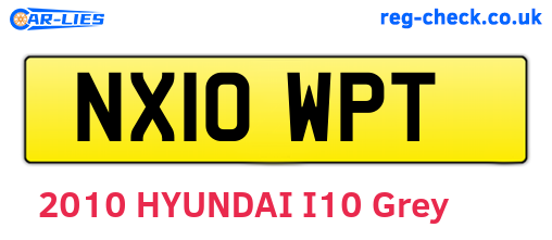 NX10WPT are the vehicle registration plates.