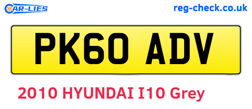 PK60ADV are the vehicle registration plates.