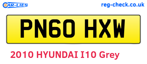 PN60HXW are the vehicle registration plates.