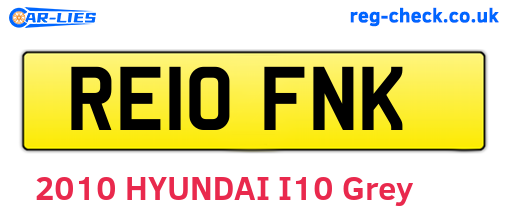 RE10FNK are the vehicle registration plates.