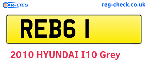REB61 are the vehicle registration plates.