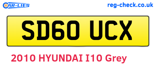 SD60UCX are the vehicle registration plates.