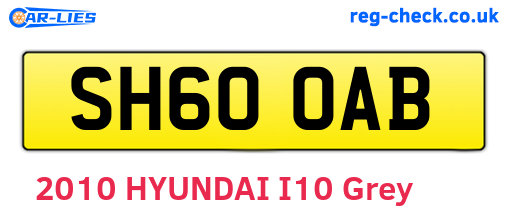 SH60OAB are the vehicle registration plates.