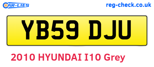 YB59DJU are the vehicle registration plates.
