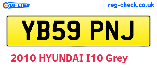 YB59PNJ are the vehicle registration plates.