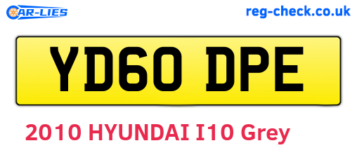 YD60DPE are the vehicle registration plates.