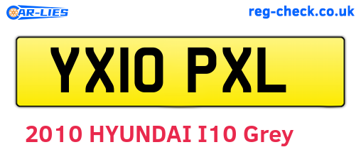 YX10PXL are the vehicle registration plates.