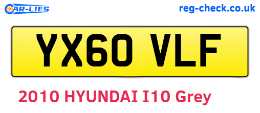 YX60VLF are the vehicle registration plates.