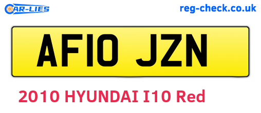 AF10JZN are the vehicle registration plates.