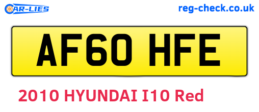 AF60HFE are the vehicle registration plates.