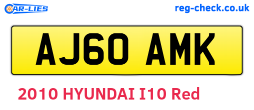 AJ60AMK are the vehicle registration plates.