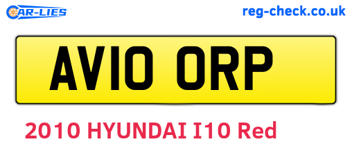 AV10ORP are the vehicle registration plates.