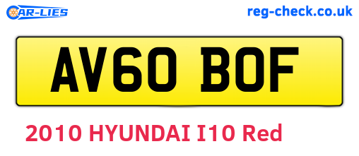 AV60BOF are the vehicle registration plates.