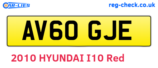 AV60GJE are the vehicle registration plates.