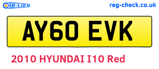 AY60EVK are the vehicle registration plates.
