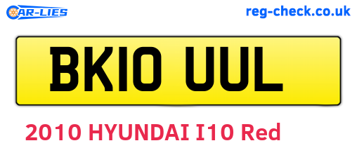 BK10UUL are the vehicle registration plates.