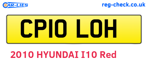 CP10LOH are the vehicle registration plates.