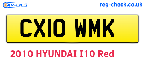CX10WMK are the vehicle registration plates.