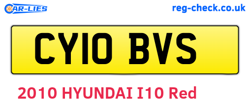 CY10BVS are the vehicle registration plates.