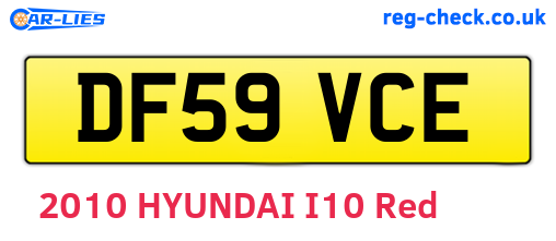 DF59VCE are the vehicle registration plates.