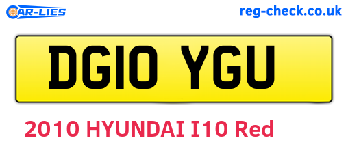 DG10YGU are the vehicle registration plates.