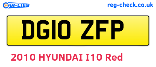 DG10ZFP are the vehicle registration plates.