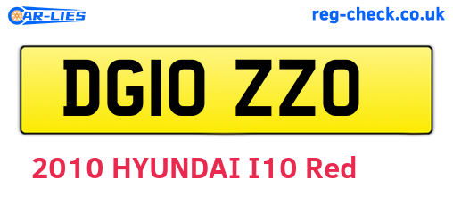 DG10ZZO are the vehicle registration plates.