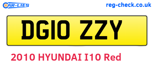 DG10ZZY are the vehicle registration plates.