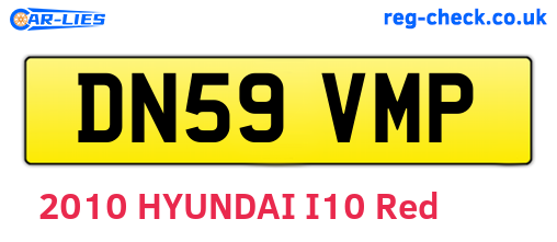 DN59VMP are the vehicle registration plates.