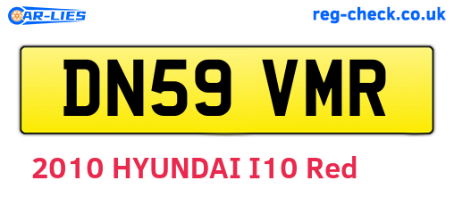 DN59VMR are the vehicle registration plates.